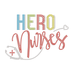 Colorful Hero Nurses Stone Iron On T Shirt Transfers