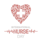 International Nurse Day Red Heart Rhinestones Iron On Designs
