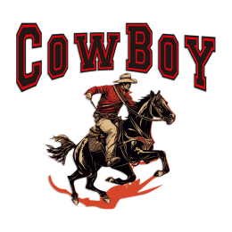 Cow Boy Rides A Horse Print Vinyl Heat Trasnfer