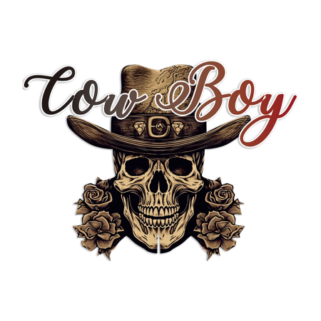 Skull Cow Boy Printable Vinyl Iron On Transfer