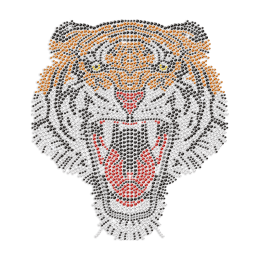 Tiger Face Iron-on Rhinestone Transfer