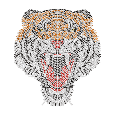 Tiger Face Iron-on Rhinestone Transfer