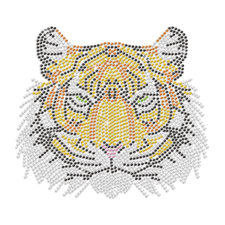 Tiger Face Iron-on Rhinestone Transfer