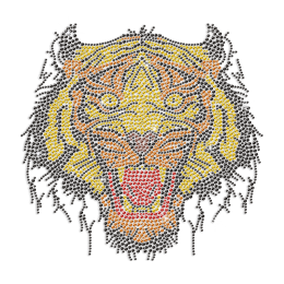 Tiger Face Iron-on Rhinestone Transfer