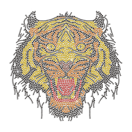 Tiger Face Iron-on Rhinestone Transfer