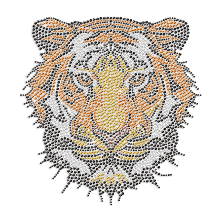 Tiger Face Iron-on Rhinestone Transfer