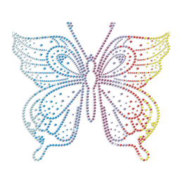 Colorful Butterfly Iron-on Rhinestone Transfer