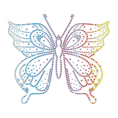 Colorful Butterfly Iron-on Rhinestone Transfer