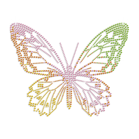 Coloful Butterfly Iron-on Rhinestone Transfer