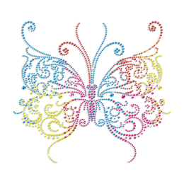 Colorful Butterfly Iron-on Rhinestone Transfer