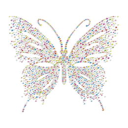 Colorful Butterfly Iron-on Rhinestone Transfer