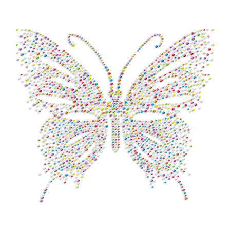 Colorful Butterfly Iron-on Rhinestone Transfer