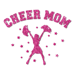 Cheer Mom Heat Press PU Transfer Decal