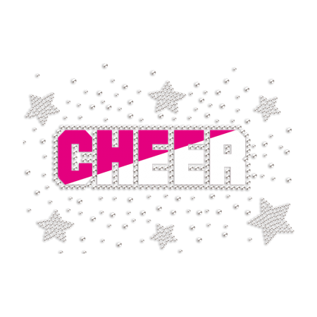 Cheerl with Stars Rhinestone & Printable PU Heat Transfer