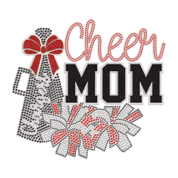 Cheer Mom Rhinestone & Glitter Heat Transfer