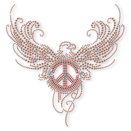 Eagle and Peace Rhinestone & Nailhead Pattern