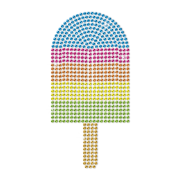 Iridescent Ice Cream Neon Rhinestud Heat Transfer