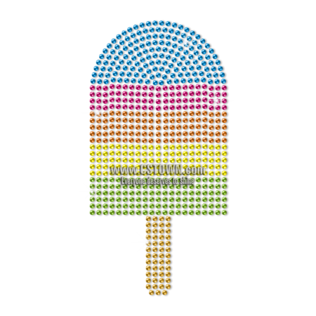 Iridescent Ice Cream Neon Rhinestud Heat Transfer