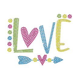 Lovely Love Arrow Neon Rhinestud for Children