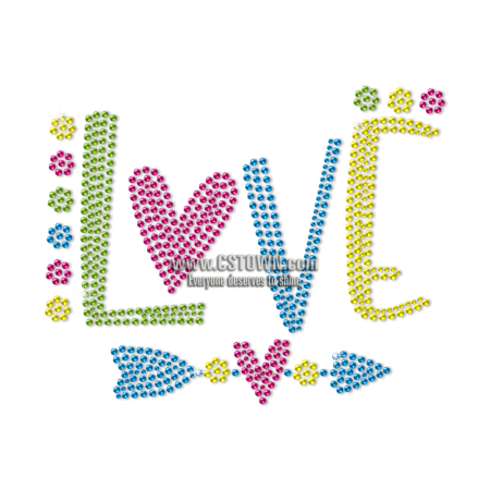 Lovely Love Arrow Neon Rhinestud for Children