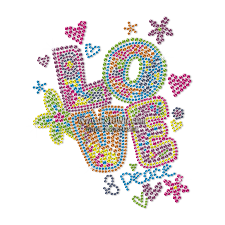 Love and Peace Colorful Fantasy Neon Stud Heat Transfer