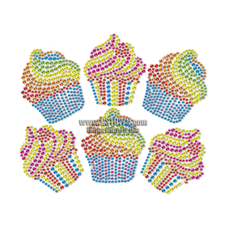 Cute Tasty Cupcake Motifs Neon Stud Transfer