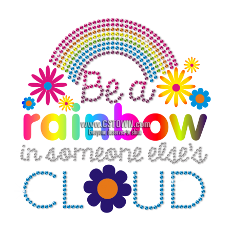 Printable Rainbow Decorate with Daisies Heat Transfer