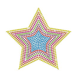 Wholesale Colorful Star Motif Neon Stud Heat Transfer