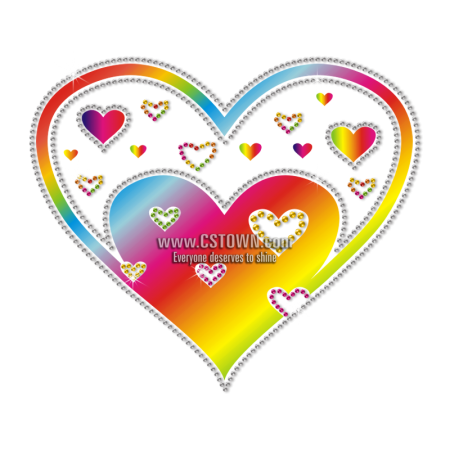 Rainbow Heart Printable Heat Transfer