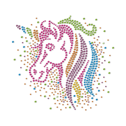 Fancy Unicorn in Dream Bling Colorful Rhinestone Heat Transfer