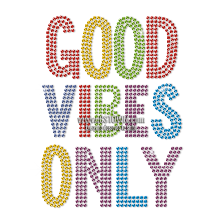 Custom Good Vibes Only Neon Stud Transfer