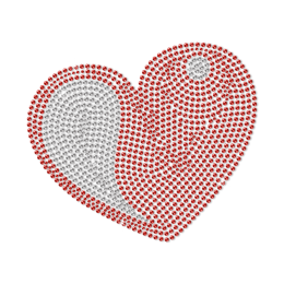 Bling Love Red Heart Neon Stud Transfer