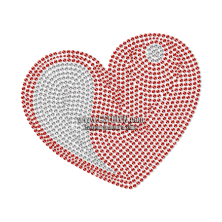 Bling Love Red Heart Neon Stud Transfer