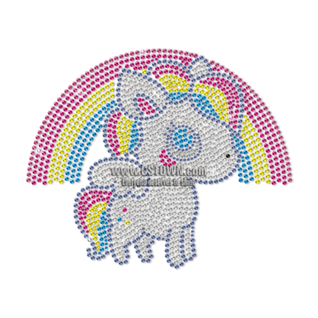 Cute Rainbow Unicorn Neon Stud Transfer