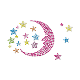 Sleep Tight Moon and Stars Accompany with You Neon Stud Transfer