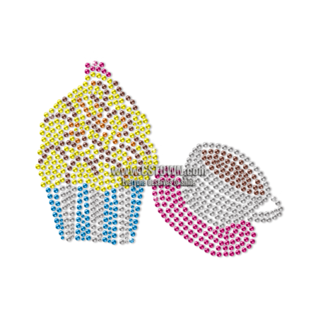 Cupcake and Coffee for Leisure Time Neon Stud Transfer