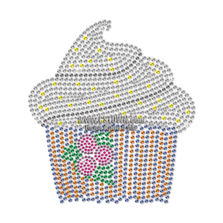 Blueberry Taste Cupcake Motif Neon Stud Transfer