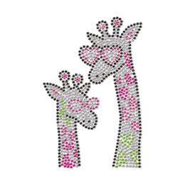 Fashion Giraffe Family Neon Stud Transfer