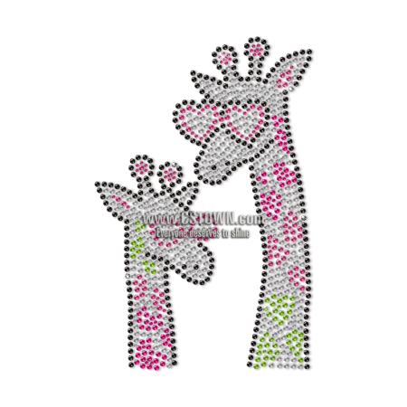 Fashion Giraffe Family Neon Stud Transfer