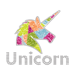 Unicorn Filled With Geometric Patterns Glitter Transfer