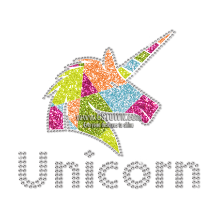 Unicorn Filled With Geometric Patterns Glitter Transfer