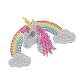 Custom Unicorn And Rainbow Rhinestone Transfer