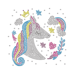 Unicorn Princess In Fantasy Garden Rhinestone Transfer