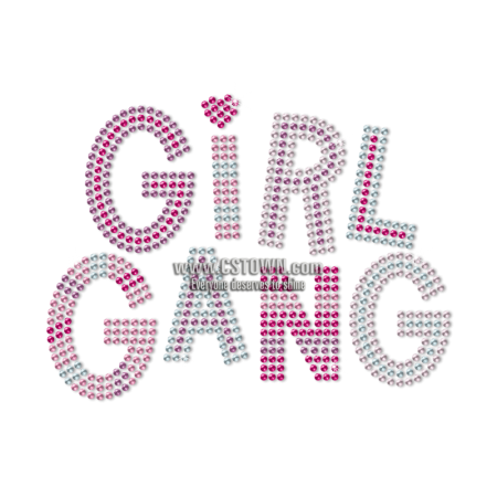 Pink Girl Gang Custom Rhinestud Transfer
