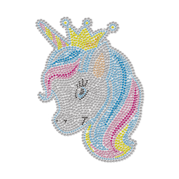 Cartoon Little Unicorn Princess Rhinestone Transfer