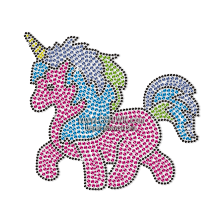 Cute Unicorn Motif Neon Stud Transfer