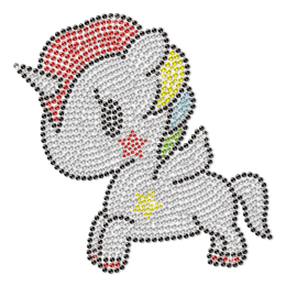 Crystal Little Unicorn Motif Rhinestone Transfer