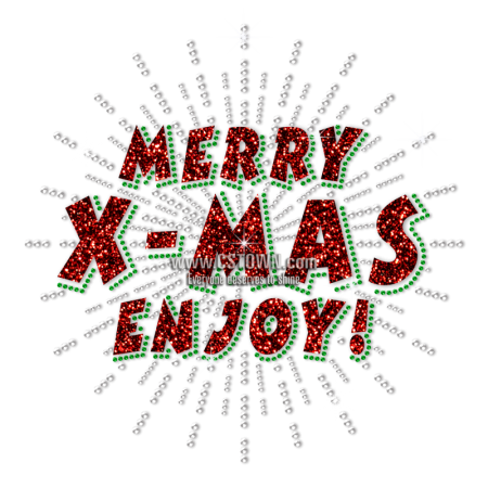 Custom Merry Christmas Enjoy Glitter Heat Transfer