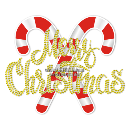 Custom Candy Cane Merry Christmas Heat Transfer