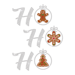 The Gingerbread Man Christmas Themed Rhinestone Transfer